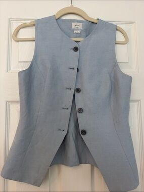 Aritzia Pale Blue Sleeveless Button Vest